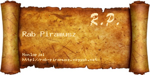 Rab Piramusz névjegykártya